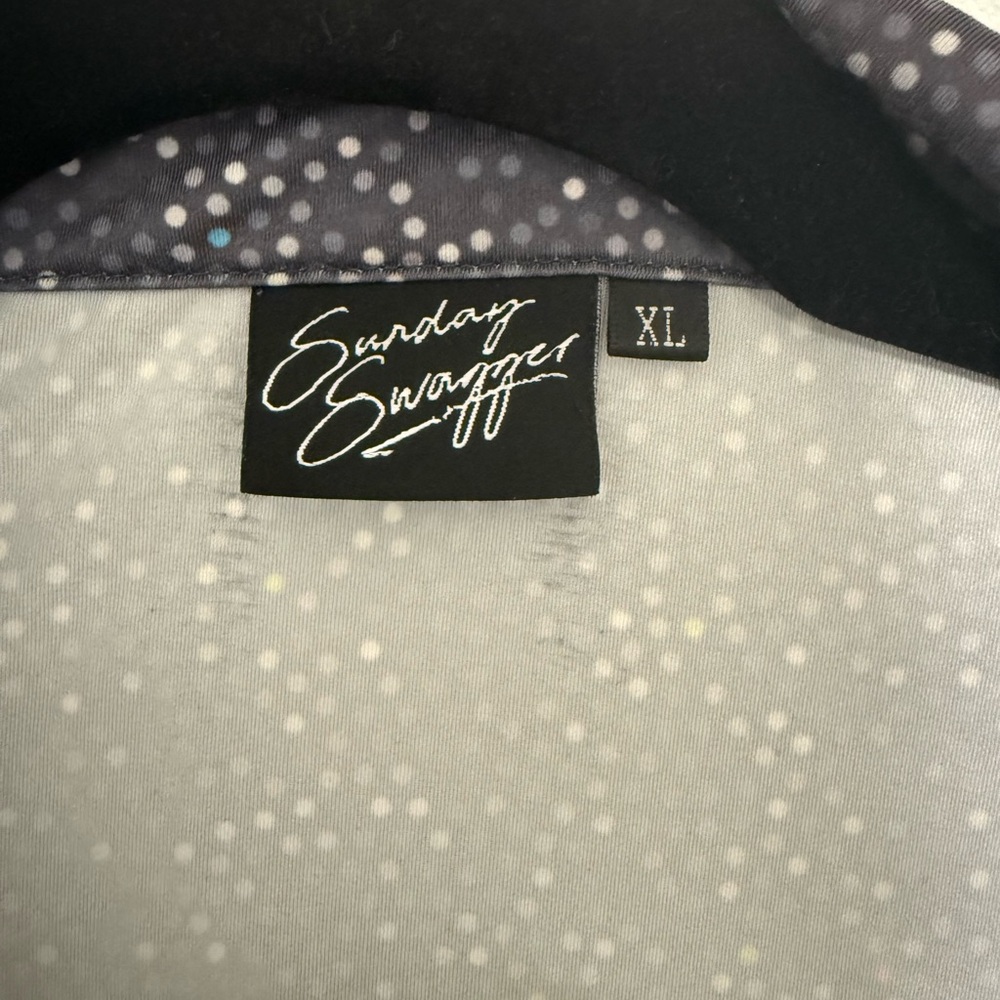 Sunday Swagger Men's Blue Polka Dot Golf Polo - Picture 3 of 4